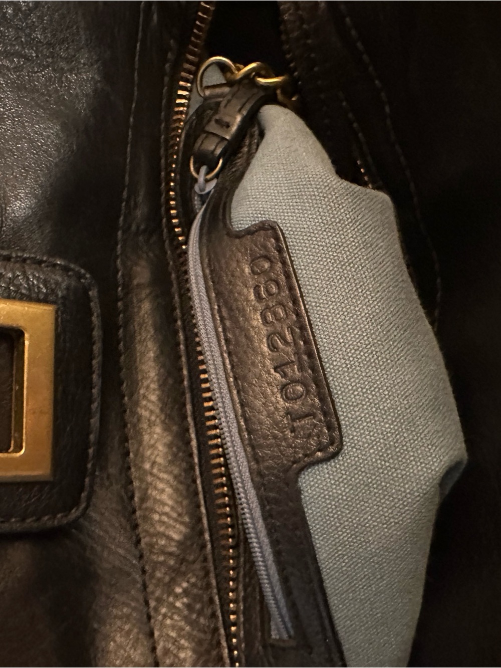 Lockheart Black Shoulder Bag with Gold Accent - Picture 9 of 9